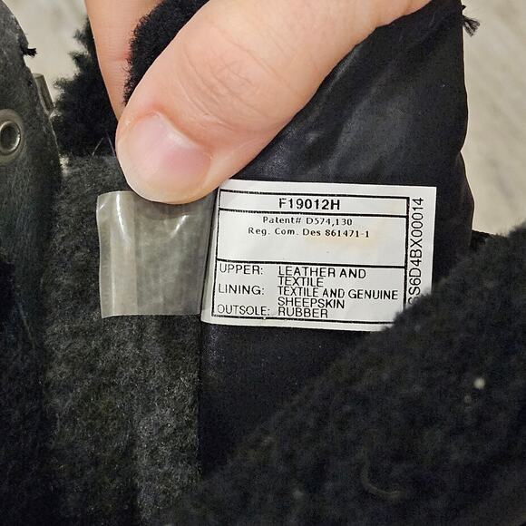 UGG Mini Fluff Quilted Cuff Black Suede Sheepskin Ankle  UGG Black Quilted Winter Boots